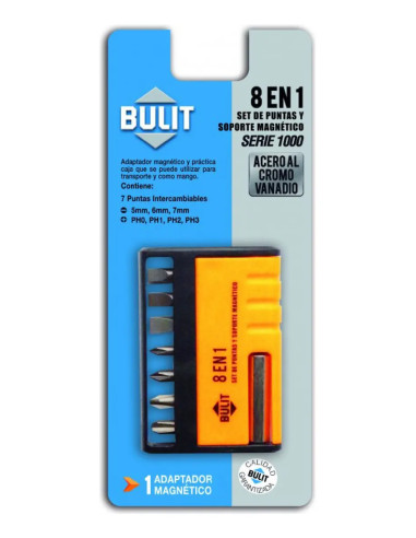 Set De 8 Puntas Intercambiables Y Adaptador